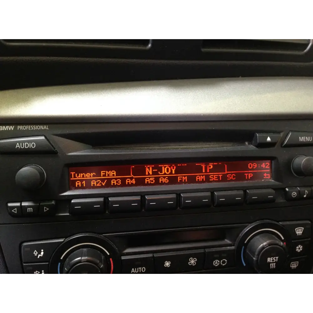 Car-Radiodisplay des BMW 1er E81/E87 mit Pixelfehler im Radio Professional