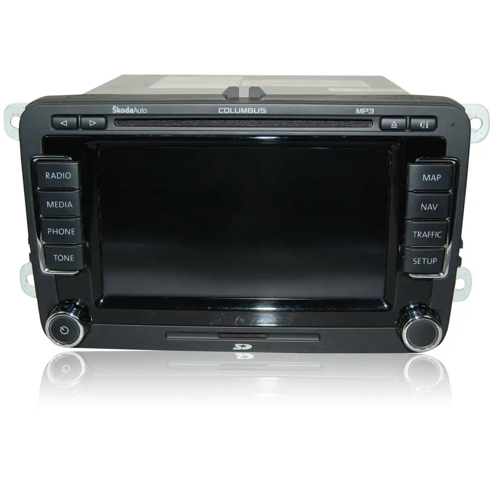 Schwarzes Infotainment-System im Skoda Octavia Columbus für Reparaturansicht