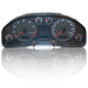 Schwarzes Auto-Armaturenbrett mit Pixelfehler FIS Display im Audi A4 8D B5