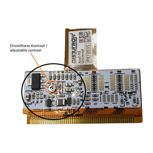 Premium FIS Display Audi TT, A2, A3, A4, A6 for speedometer / instrument cluster, LCD MFA